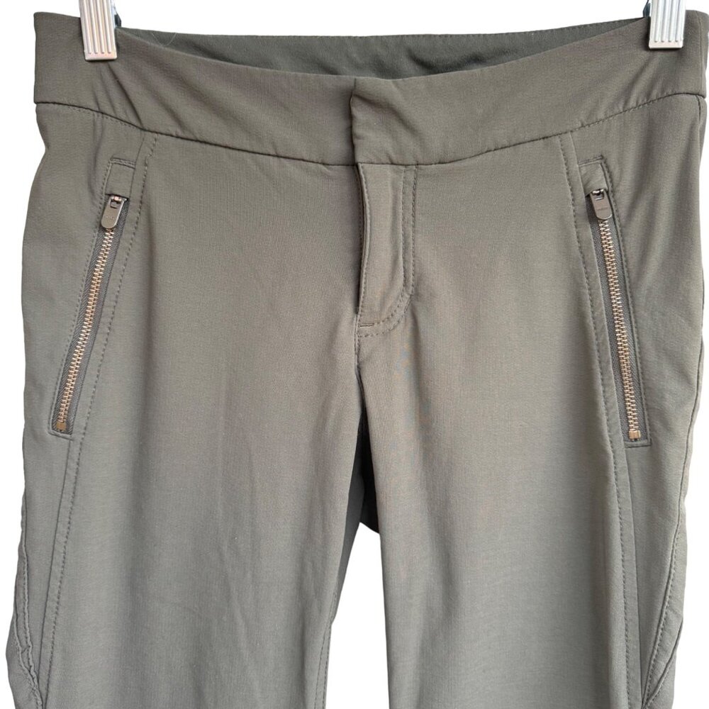 ATHLETA Wander Skinny Ankle Zip Olive Pants 349953-03 Women's Size 0 Nylon - Picture 14 of 16